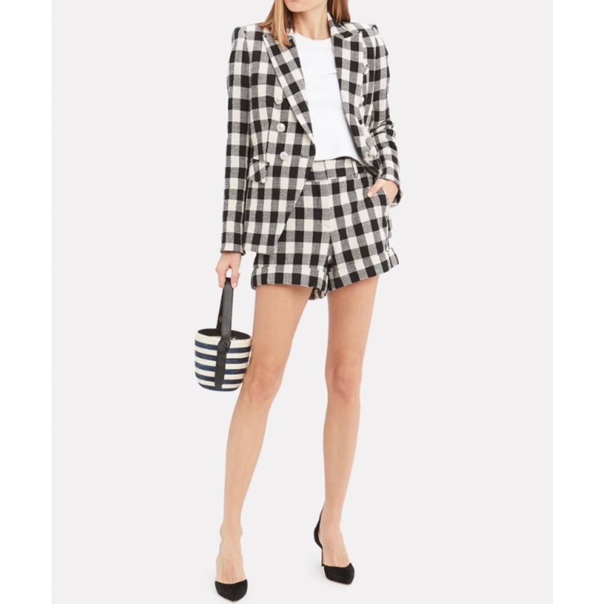 Veronica Beard Carito Gingham Shorts Size 4 Black White - Premium from VERONICA BEARD - Just $189.0! Shop now at Finds For You