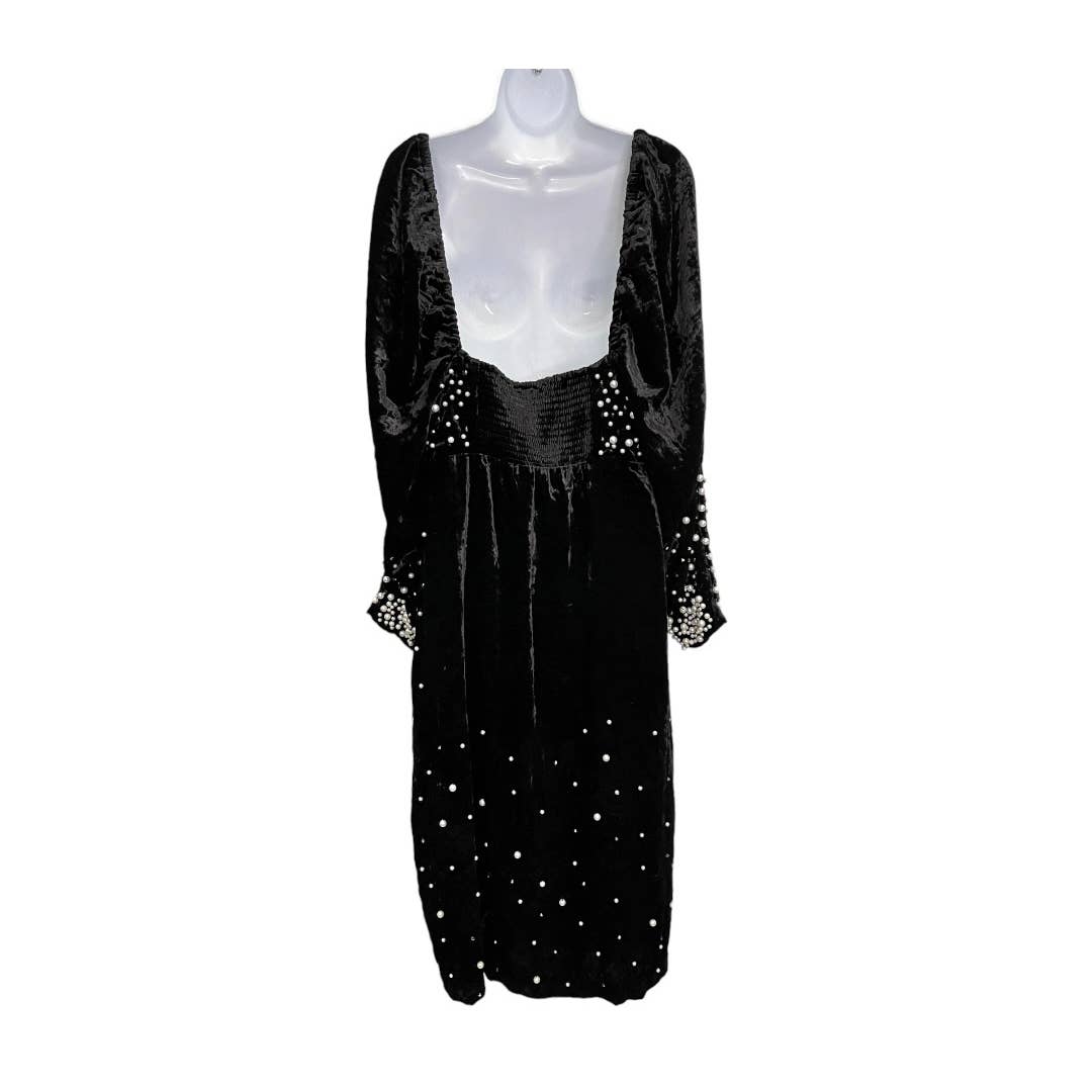 Anthropologie Maeve Embellished Pearl Velvet Dress Size XL New - Premium from Anthropologie - Just $149.0! Shop now at Finds For You