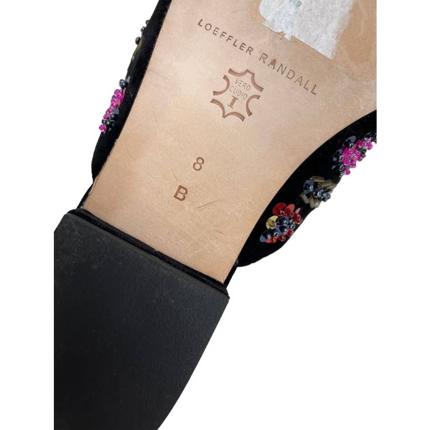 Loeffler Randall Quin Sequin Velvet Mules Flats Slides Shoes New 8 Black - Premium from Loeffler Randall - Just $132.0! Shop now at Finds For You