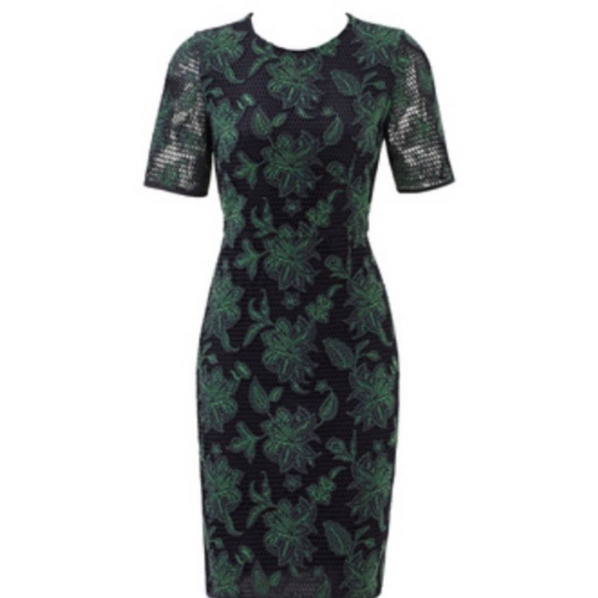 Tory Burch Appliqué Lace Fishnet Short Sleeve Dress Size 8 - Premium from Tory Burch - Just $119.0! Shop now at Finds For You