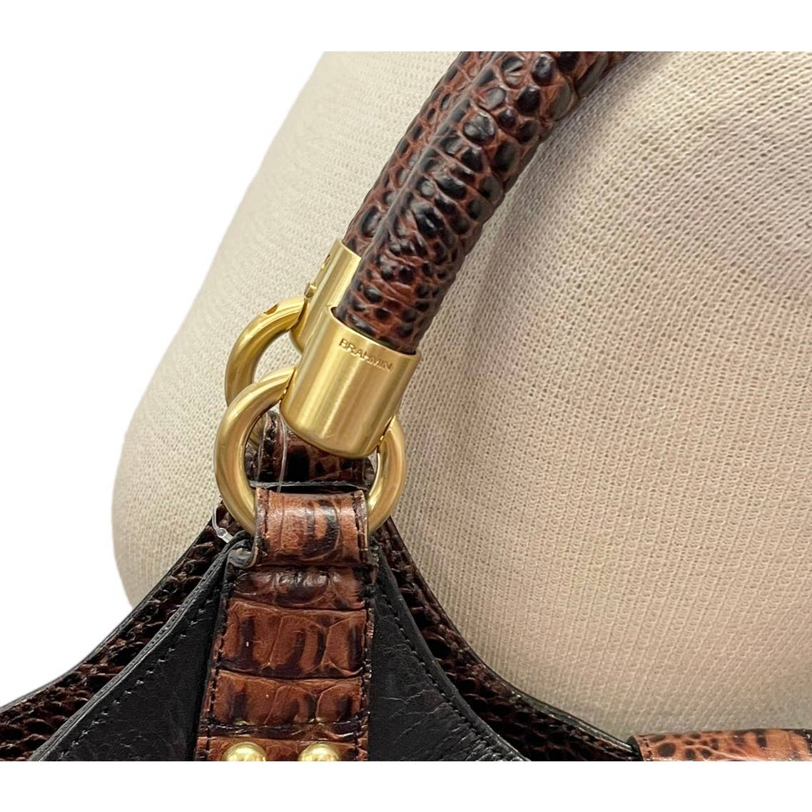 Brahmin Elisa Satchel Handbag Purse Leather Black Brown - Premium from Brahmin - Just $279.0! Shop now at Finds For You