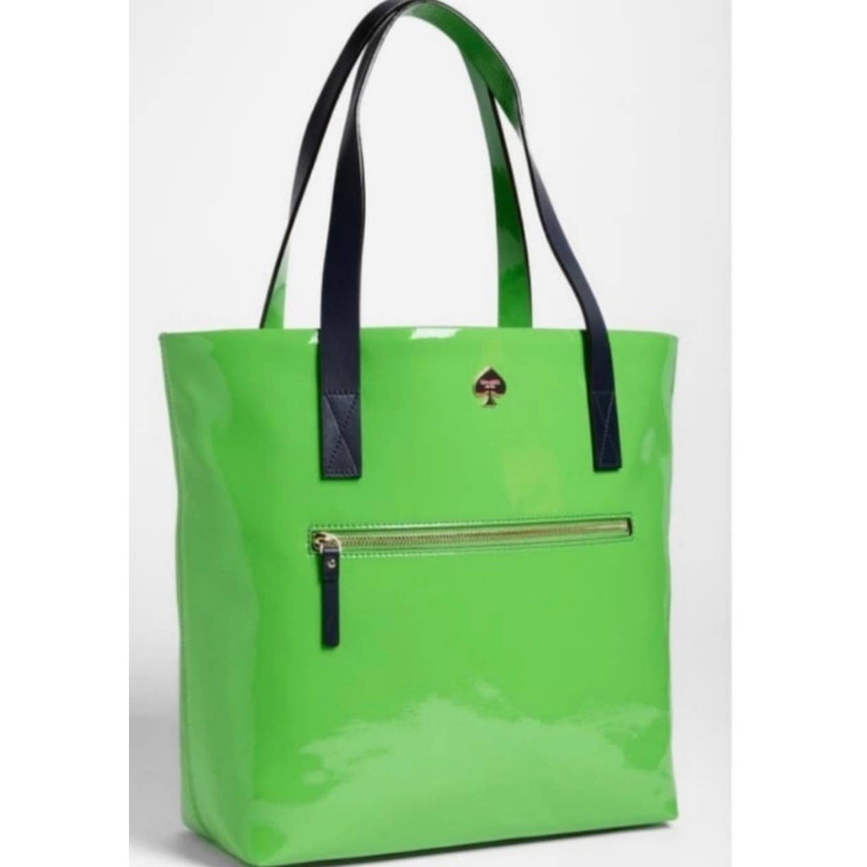 Kate Spade Zin Bon Shopper Patent Tote Handbag Purse Neon Green - Premium from Kate Spade - Just $89.0! Shop now at Finds For You