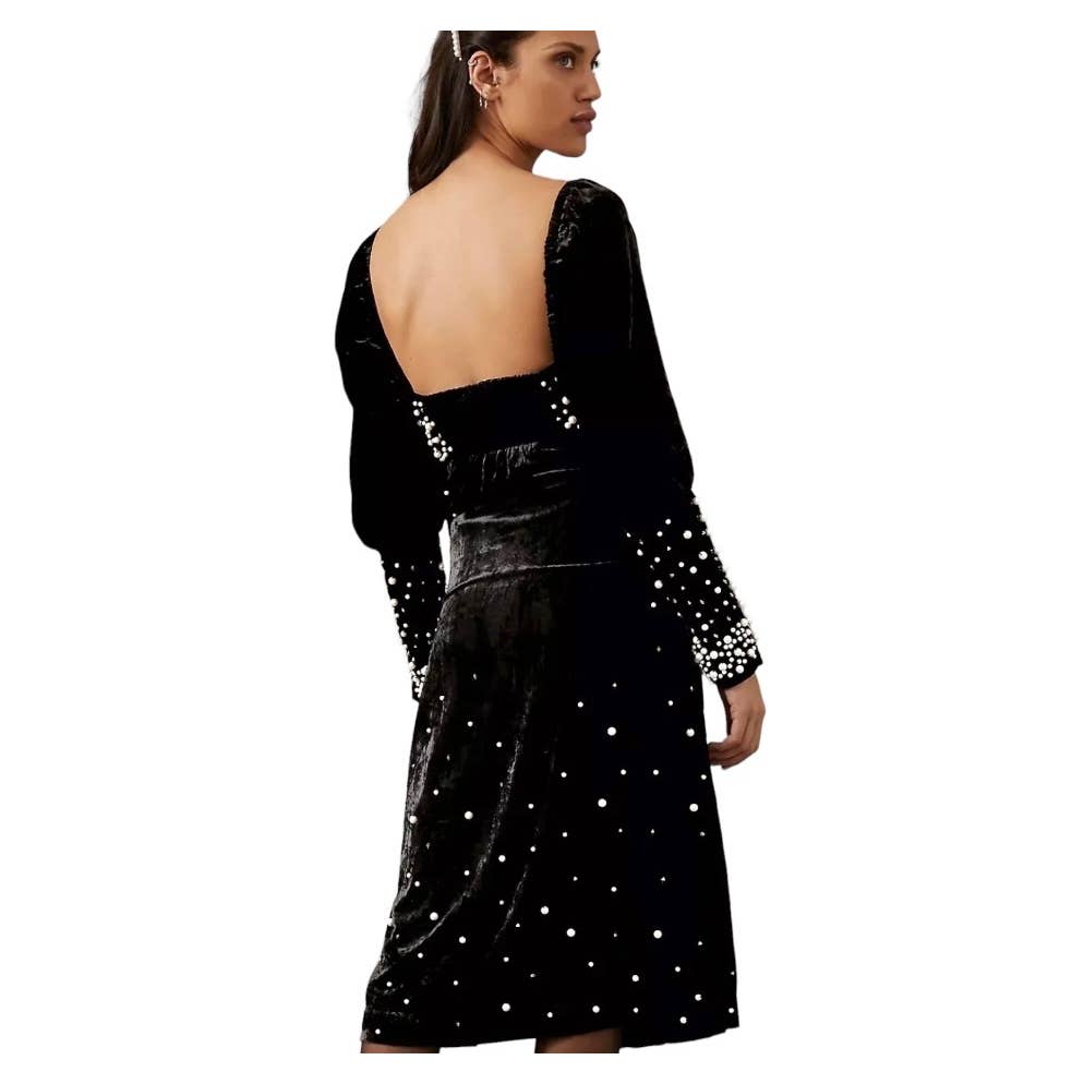 Anthropologie Maeve Embellished Pearl Velvet Dress Size XL New - Premium from Anthropologie - Just $149.0! Shop now at Finds For You