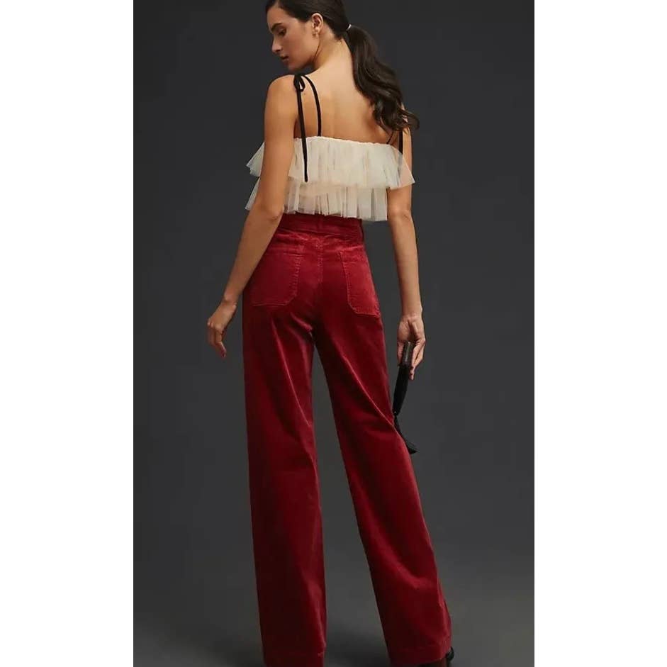 Anthropologie Maeve Colette Corduroy Pants Size 29 Red New - Premium from Anthropologie - Just $145.0! Shop now at Finds For You