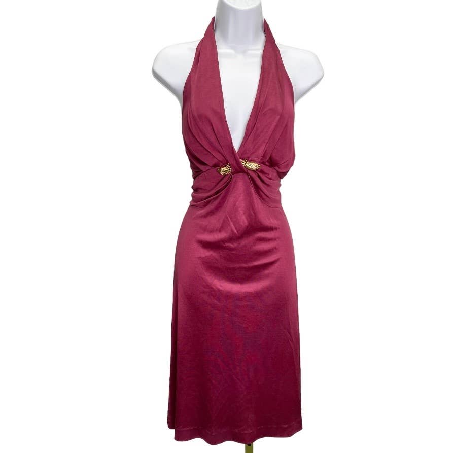 Vintage Roberto Cavalli Halter Gold Snake Embellished Dress Size 44 IT 8 US - Premium from Roberto Cavalli - Just $279.00! Shop now at Finds For You