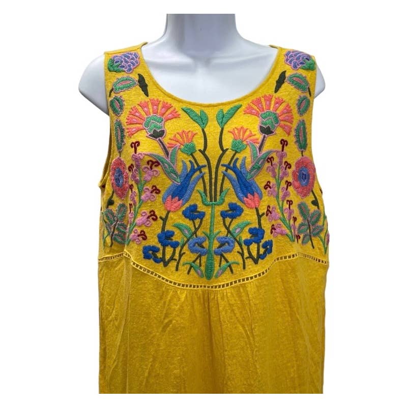 Sundance Sintra Dreams Embroidered Chemise Dress Linen Size M - Premium from Sundance - Just $59.0! Shop now at Finds For You
