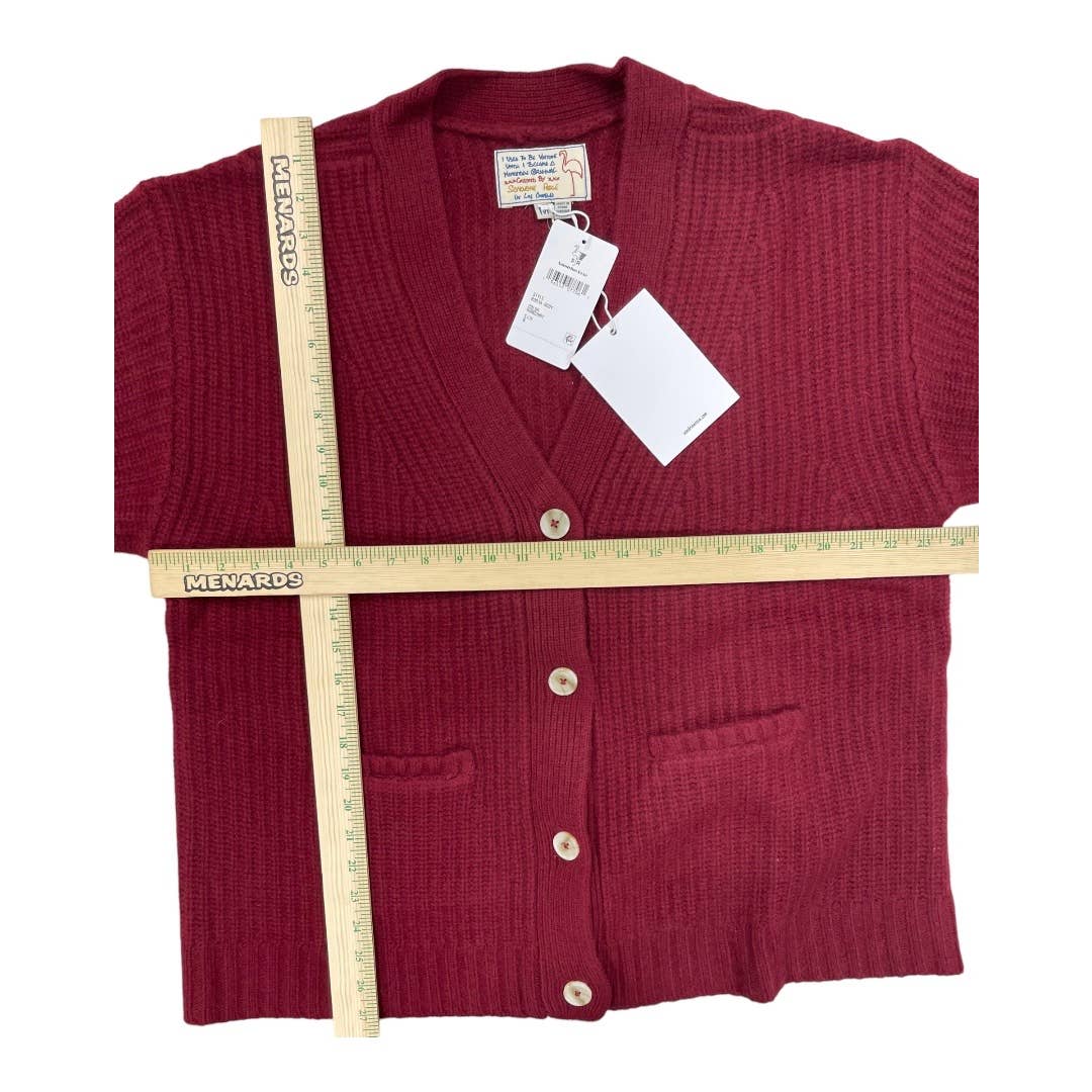Free People x Sandrine Rose Cashmere Blend Grandpa Cardigan Size M Burgundy New - Premium from Free People - Just $149.0! Shop now at Finds For You