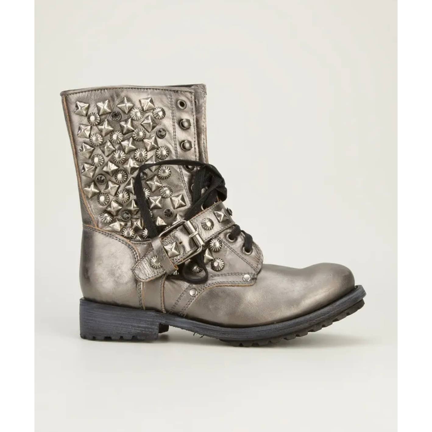 ASH Metallic Ryanna Metallic Studded Biker Boots Booties Size 39 9 $385 - Premium from Ash - Just $165.0! Shop now at Finds For You