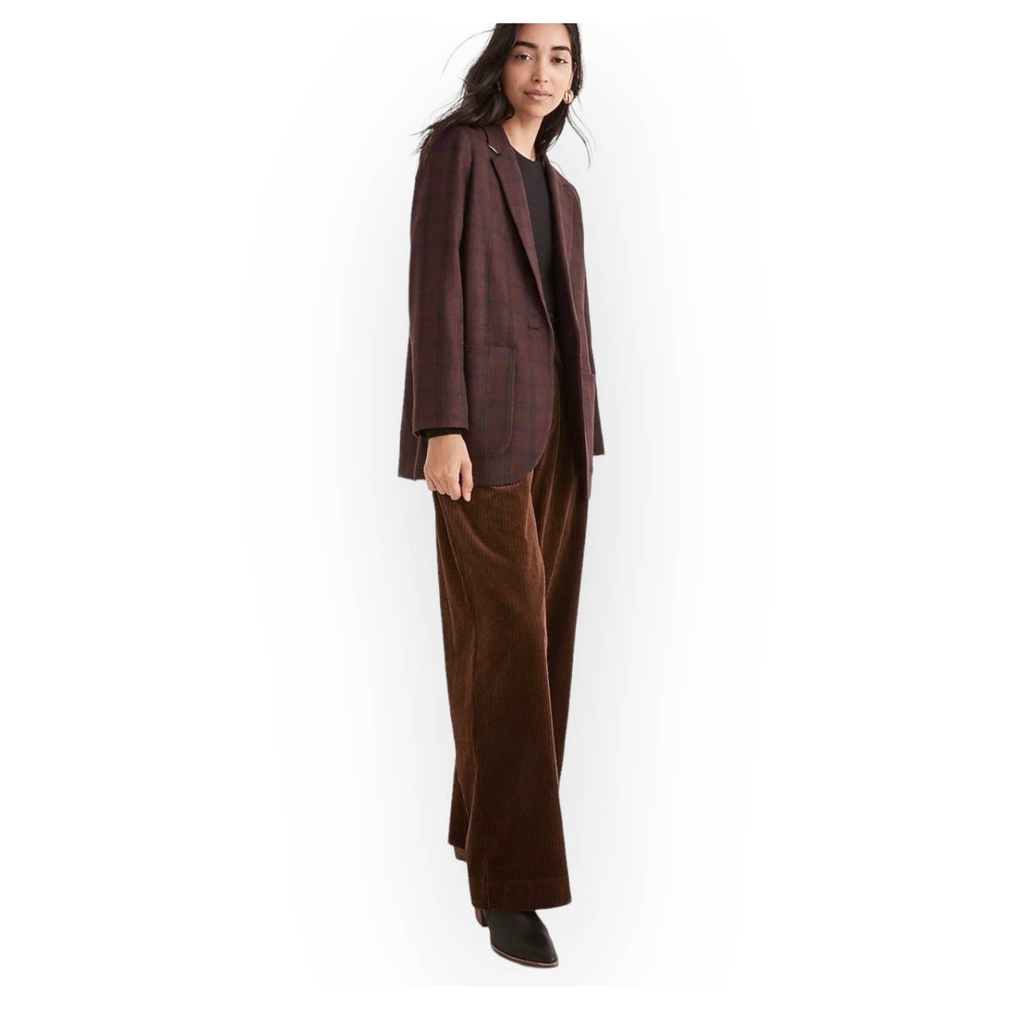 Madewell Larsen Blazer Jacket in Windowpane Patch Pockets Size M - Premium from Madewell - Just $139.0! Shop now at Finds For You