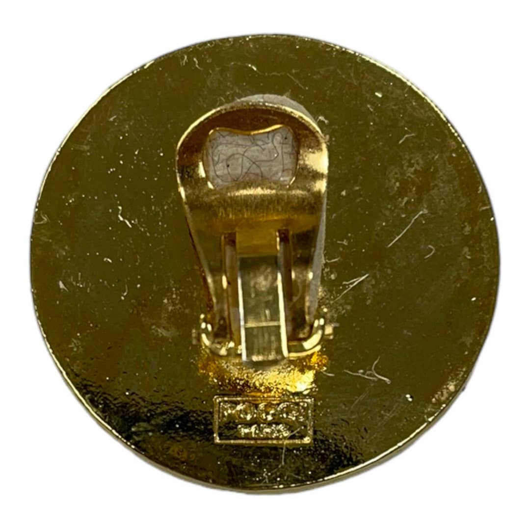 Vintage Poogi Paris Black Sequin Gold Statement Clip Earrings - Premium from Vintage - Just $65.0! Shop now at Finds For You