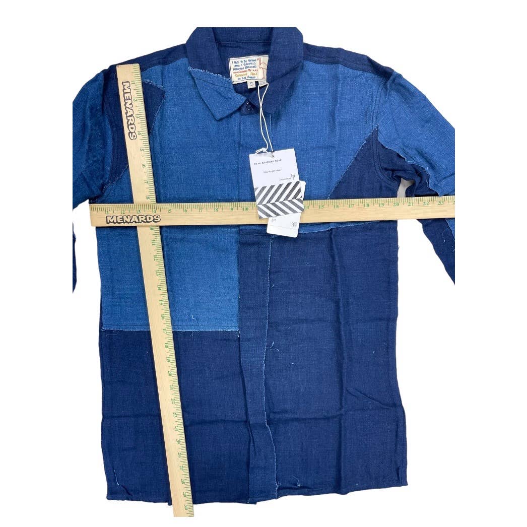 Free People x Sandrine Rose Patchwork Blouse Patchwork Denim Blue Size S - Premium from Free People - Just $89.0! Shop now at Finds For You