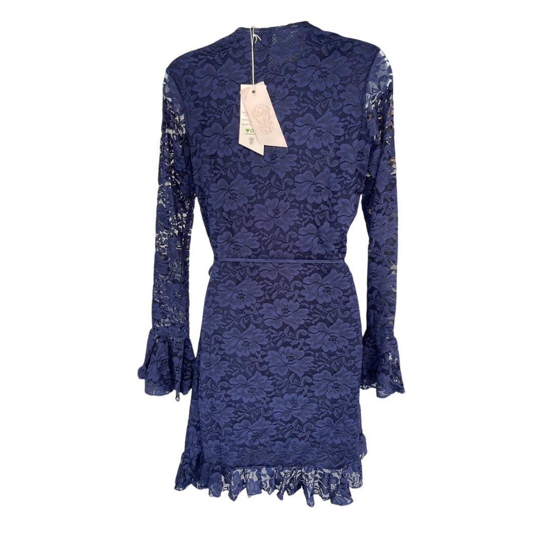 We are HAH Wrap Star Lace Ruffle Dress Festival Bloggers Favorite New M Navy - Premium from We are HAH - Just $119.0! Shop now at Finds For You