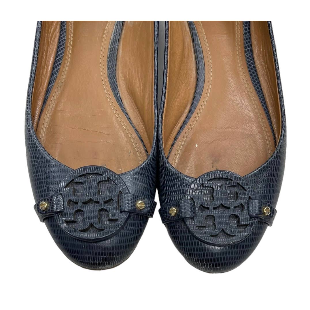 Tory Burch Mini Miller Ballet Flats Shoes Size 8.5 Navy Leather - Premium from Tory Burch - Just $149.0! Shop now at Finds For You