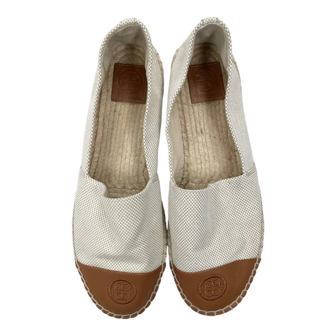 Tory Burch Colorblock Woven Canvas Leather Espadrilles Flats Shoes Size 11 - Premium from Tory Burch - Just $135.0! Shop now at Finds For You