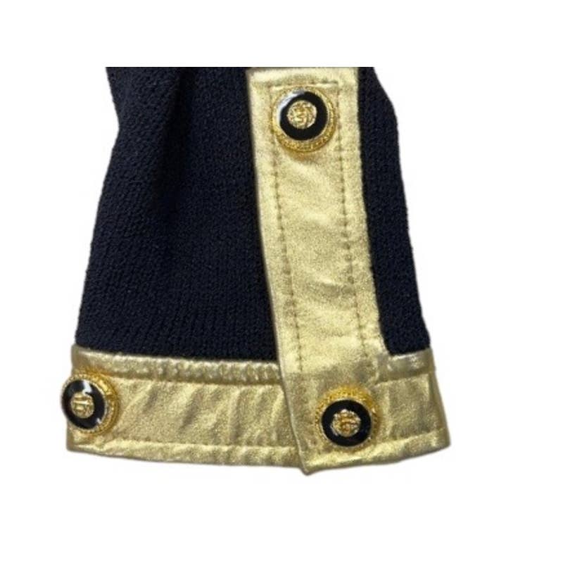 Vintage 90’s St. John Marie Gray Santana Knit Leather Trim Dress Size 12 - Premium from St. John - Just $199.00! Shop now at Finds For You
