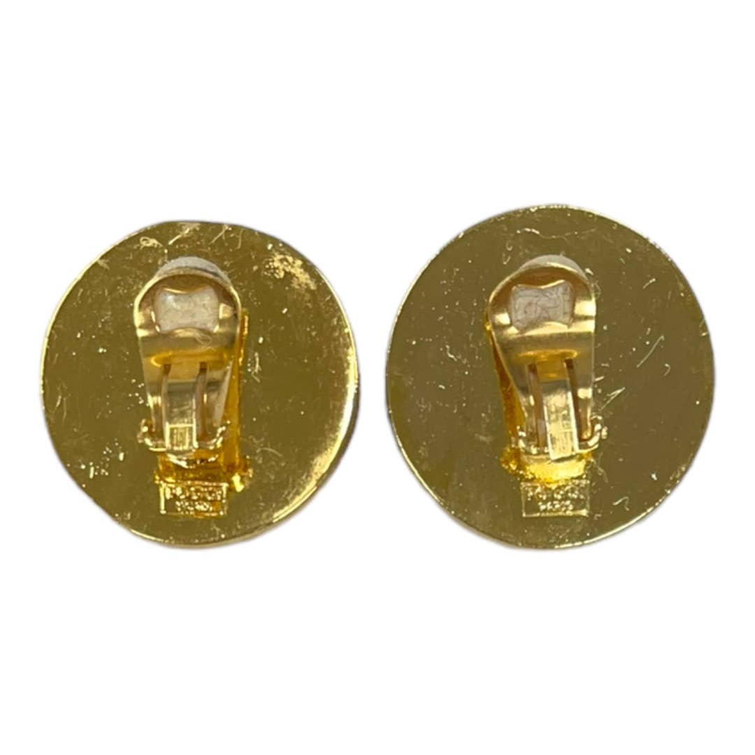 Vintage Poogi Paris Black Sequin Gold Statement Clip Earrings - Premium from Vintage - Just $65.0! Shop now at Finds For You