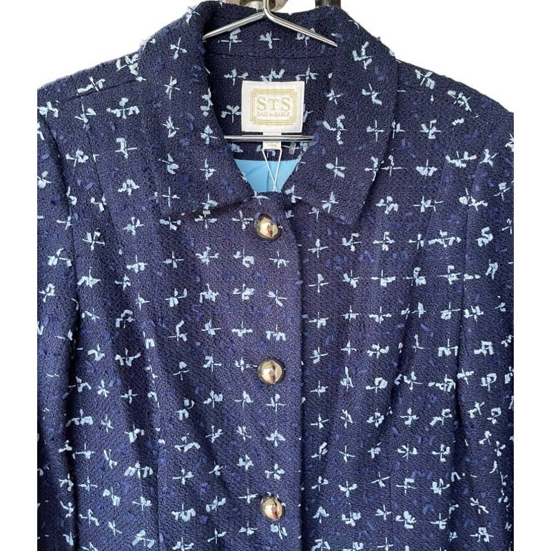 Sail to Sable Multi Tweed Butyon Front Coat Jacket Size M Navy/Sky New - Premium from Sail to Sable - Just $179.0! Shop now at Finds For You