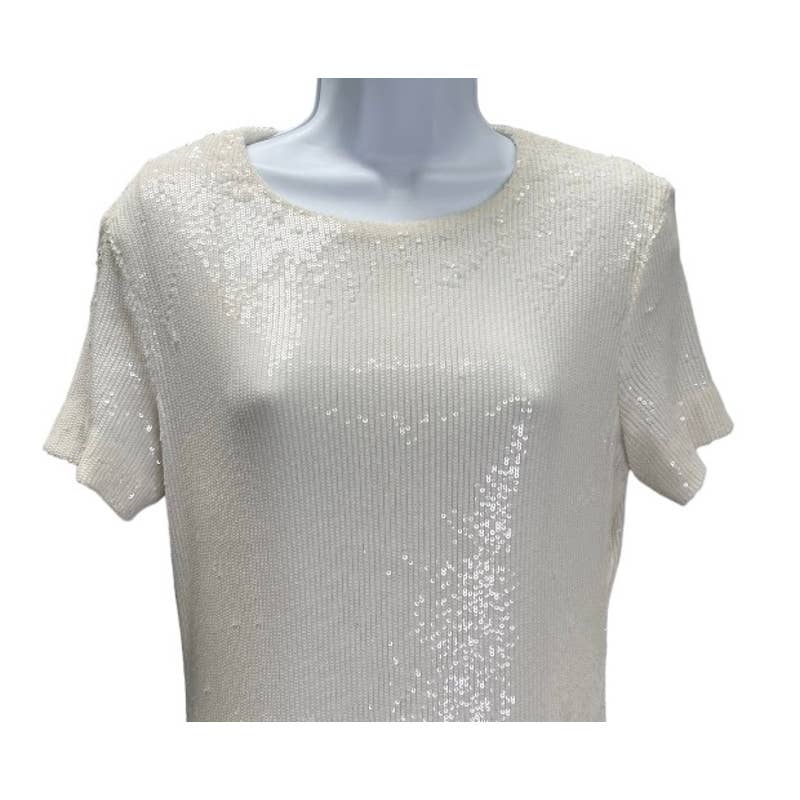 Tory Burch Sequin Short Sleeve Dress Formal Party Cocktail Size Small White - Premium from Tory Burch - Just $149.00! Shop now at Finds For You