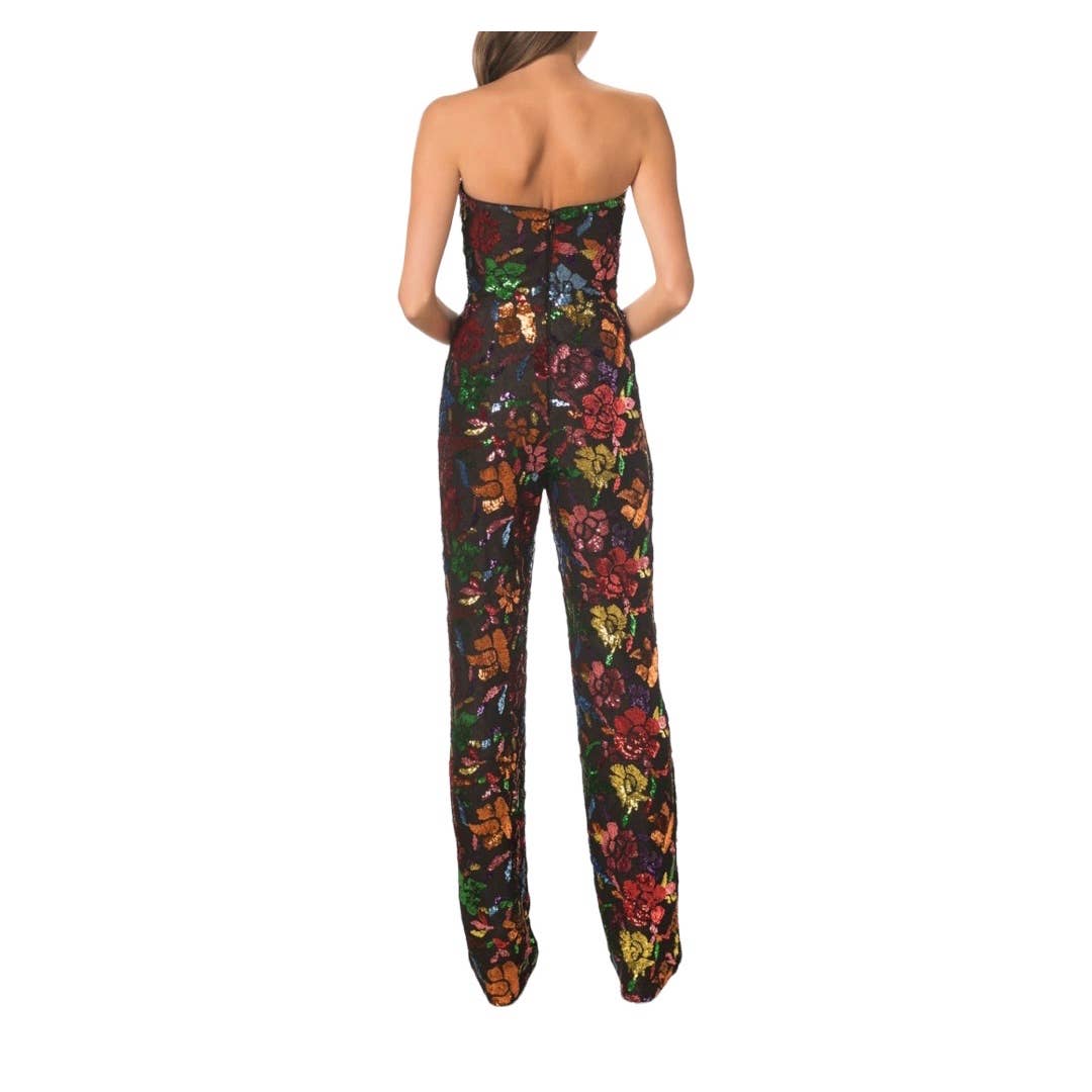 Dress The Population Preston Floral Sequin Strapless Sleeveless Jumpsuit Size XS New - Premium  from Dress The Population - Just $199.00! Shop now at Finds For You