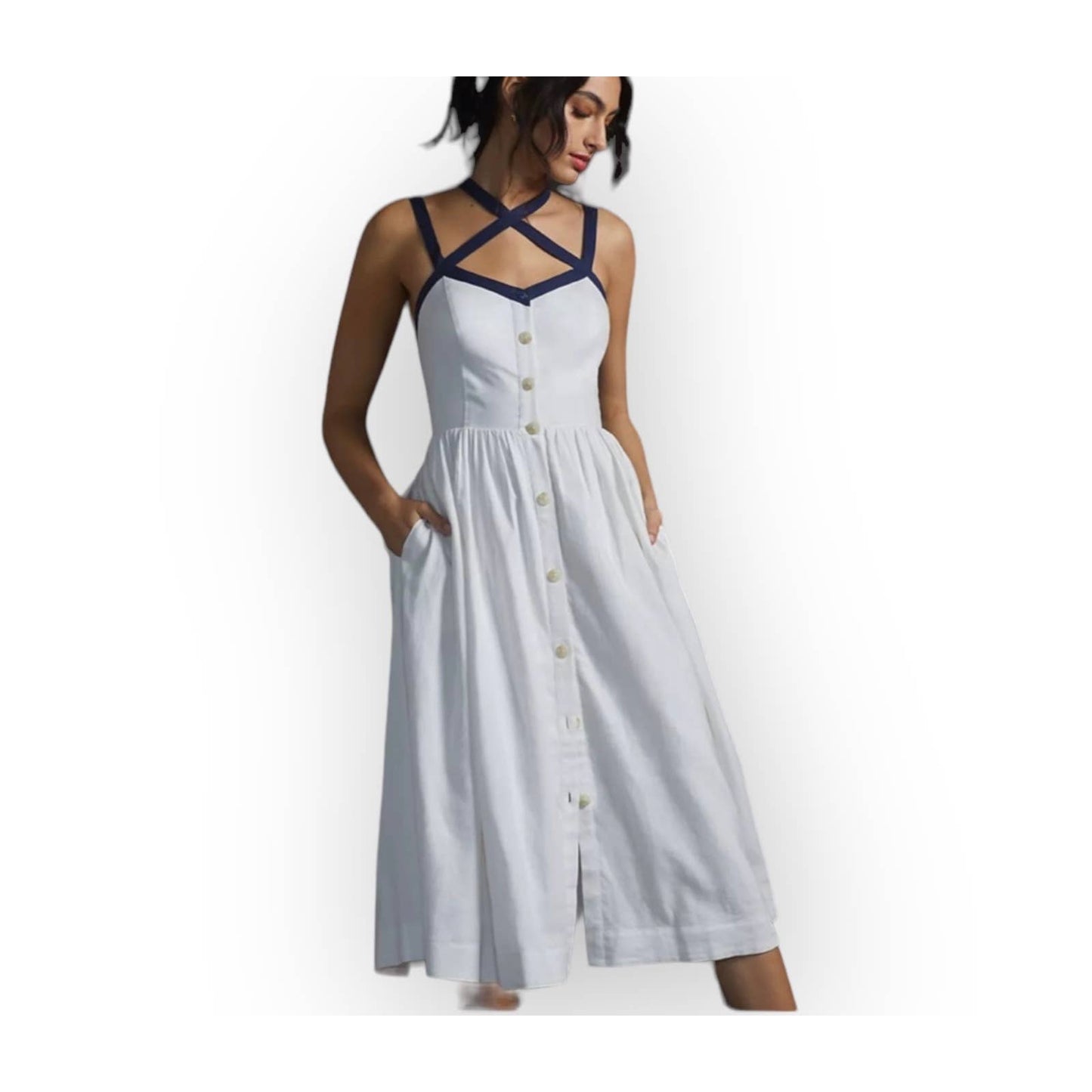Anthropologie Maeve Button Front Midi Dress Plus Size 20 US - Premium from Finds For You - Just $149.0! Shop now at Finds For You