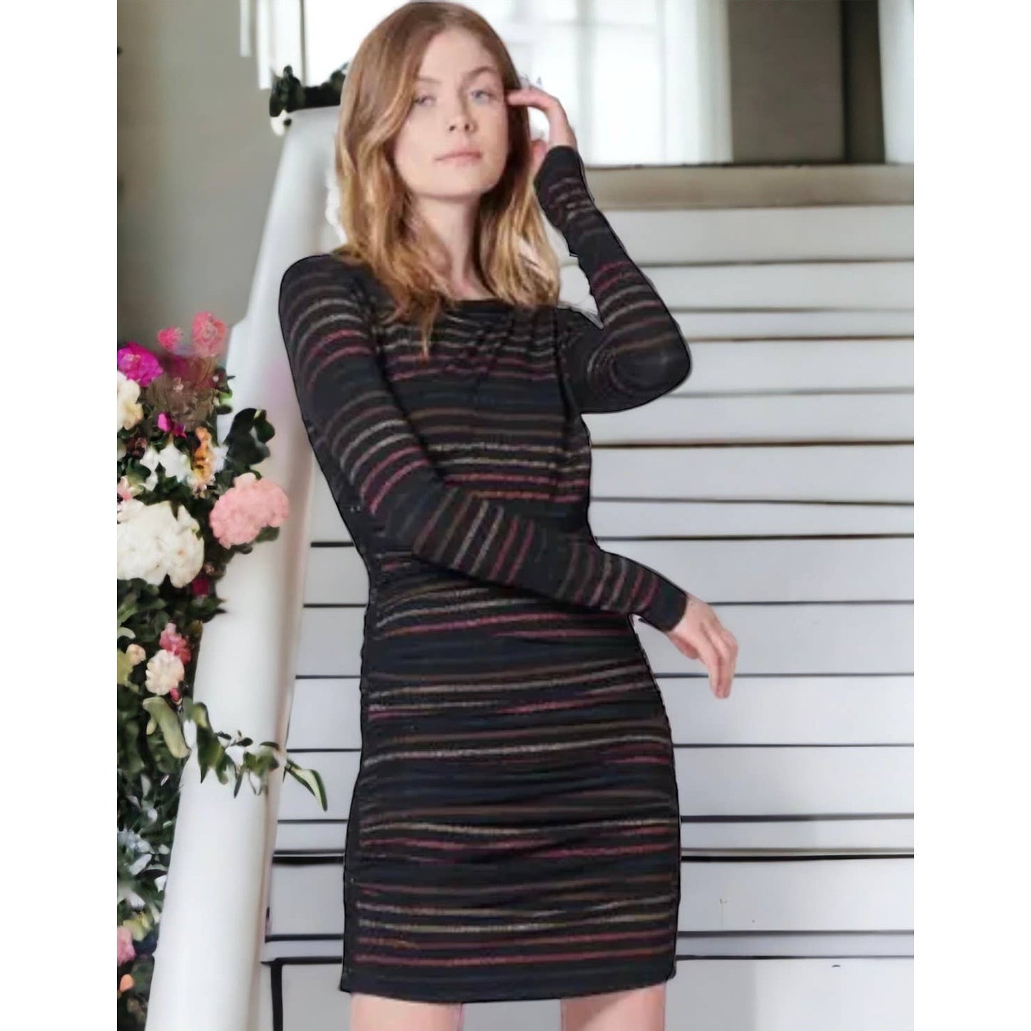 Veronica Beard Daphne Striped Ruched Bodycon Dress Size XS - Premium from VERONICA BEARD - Just $0.0! Shop now at Finds For You