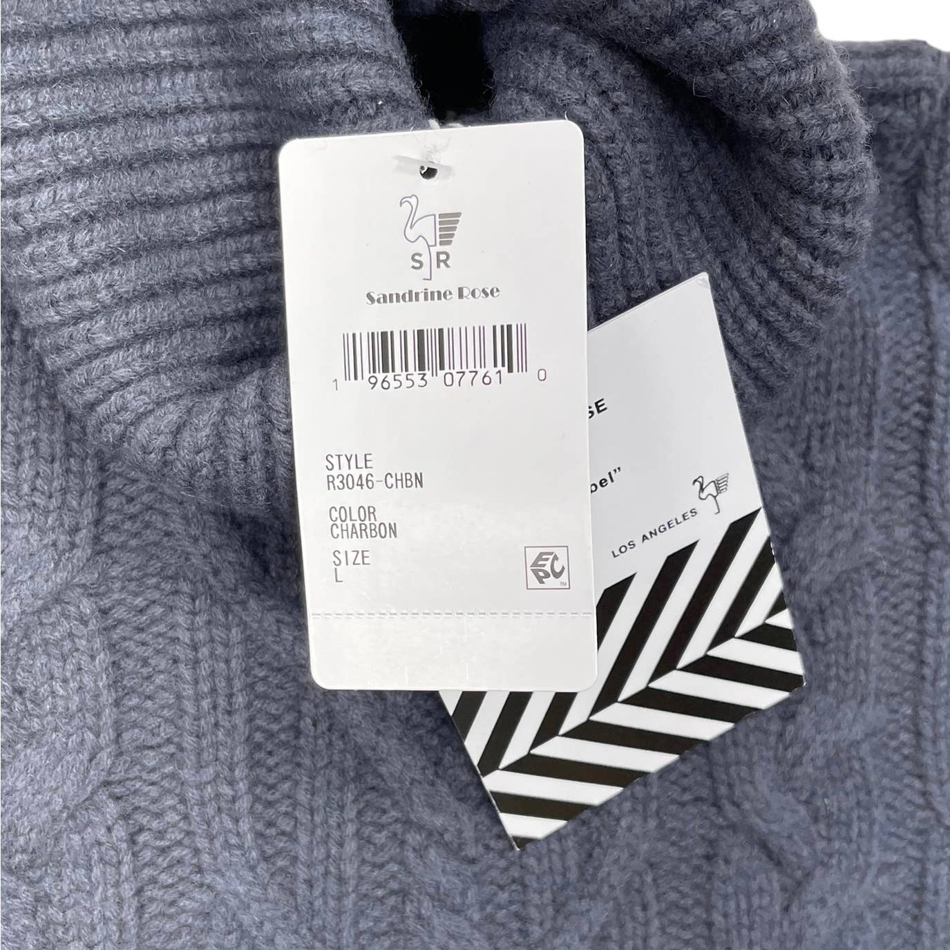 Free People x Sandrine Rose Wool Cashmere Cable Knit Turtleneck Sz Large Gray - Premium from Free People - Just $119.0! Shop now at Finds For You