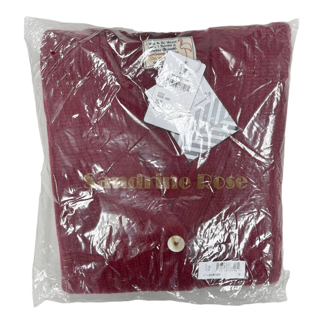 Free People x Sandrine Rose Cashmere Blend Grandpa Cardigan Size M Burgundy New - Premium from Free People - Just $149.0! Shop now at Finds For You