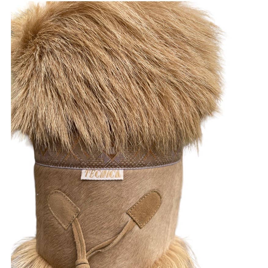 Tecnica Goat Fur Sherpa Lined Apres Ski Boots Size 10.5 Tan Weatherproof - Premium from Tecnica - Just $219.0! Shop now at Finds For You