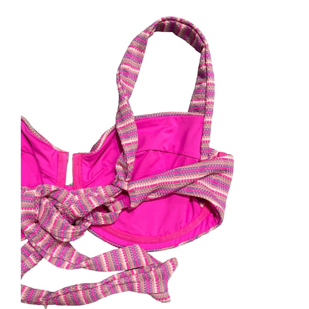 L*Space Barbiecore Camellia Underwire Electric Pique Bikini Top Frenchi Bottom L - Premium from L*SPACE - Just $109.0! Shop now at Finds For You