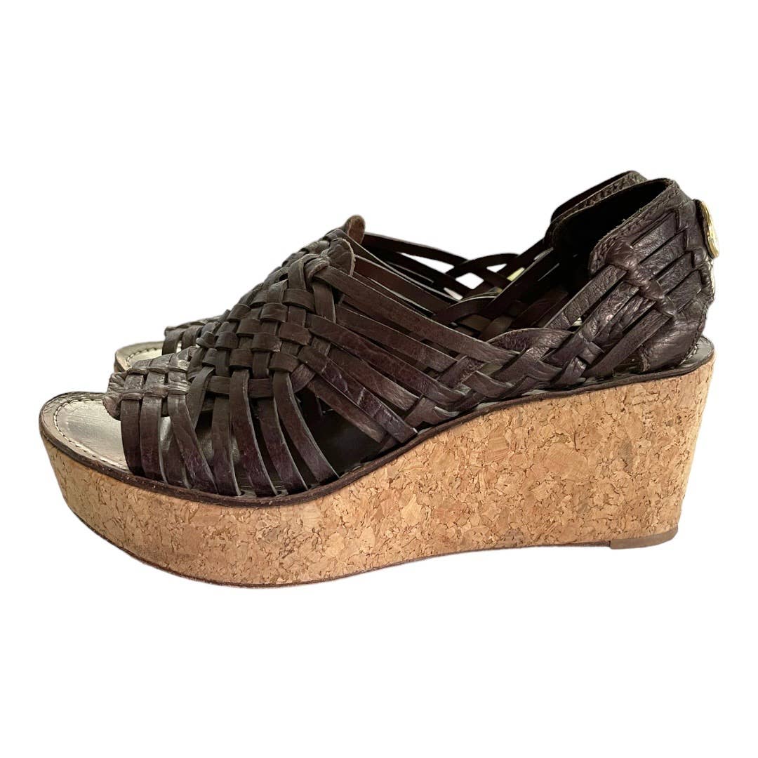 Tory Burch Kiliam Leather Woven Sandals Size 7.5 Brown - Premium from Tory Burch - Just $99.0! Shop now at Finds For You