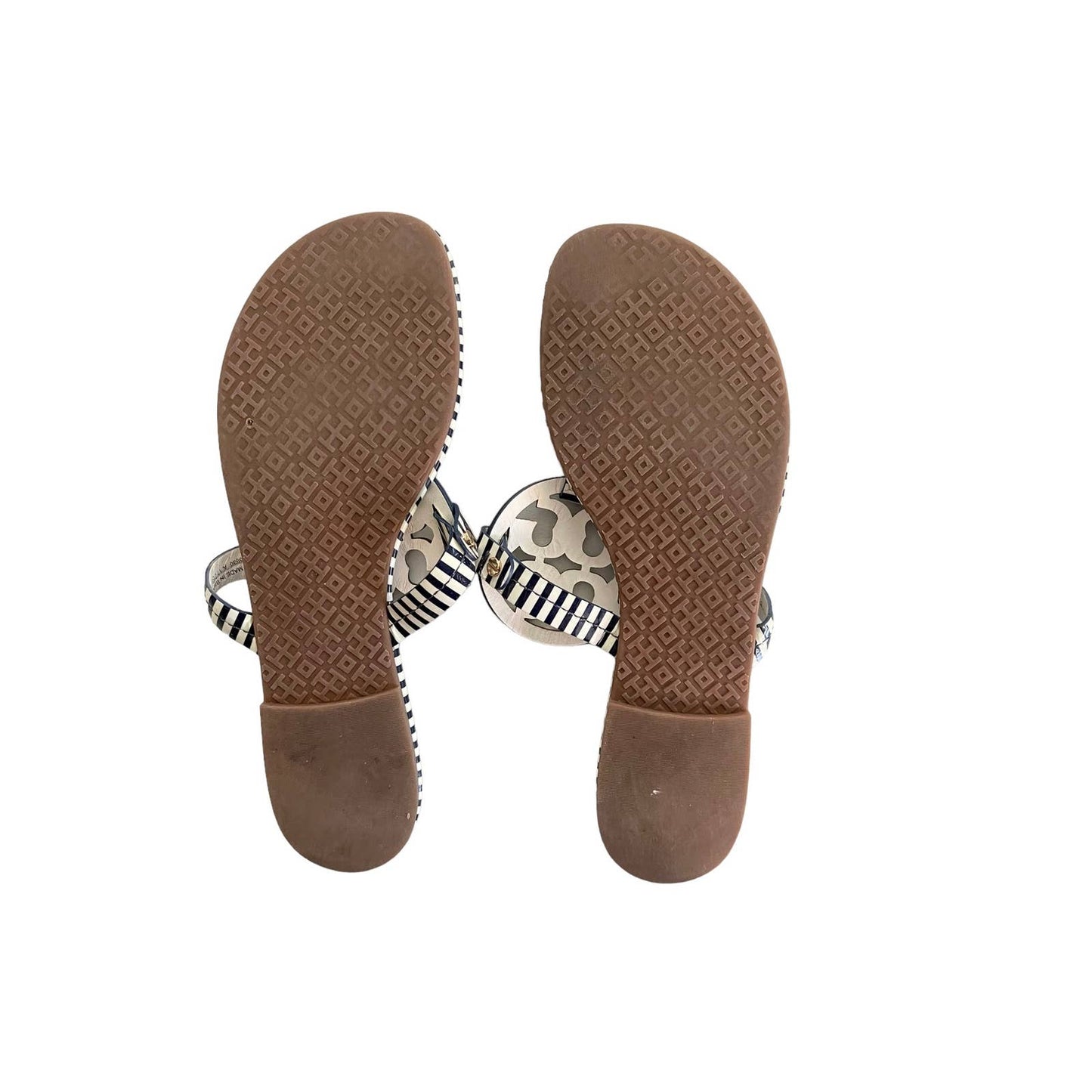 Tory Burch Striped Miller Sandals Flip Flops Thong Size 10.5 - Premium from Tory Burch - Just $175.0! Shop now at Finds For You