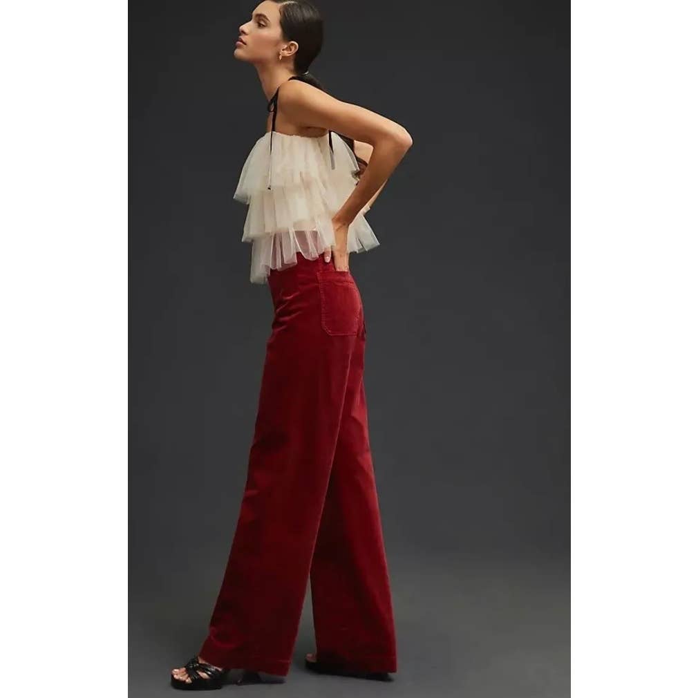 Anthropologie Maeve Colette Corduroy Pants Size 29 Red New - Premium from Anthropologie - Just $145.0! Shop now at Finds For You