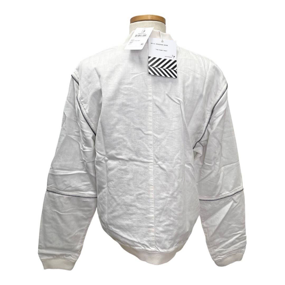 Free People x Sandrine Rose Zip Bomber White Jacket Coat Cotton Linen S New - Premium from Free People - Just $149.00! Shop now at Finds For You