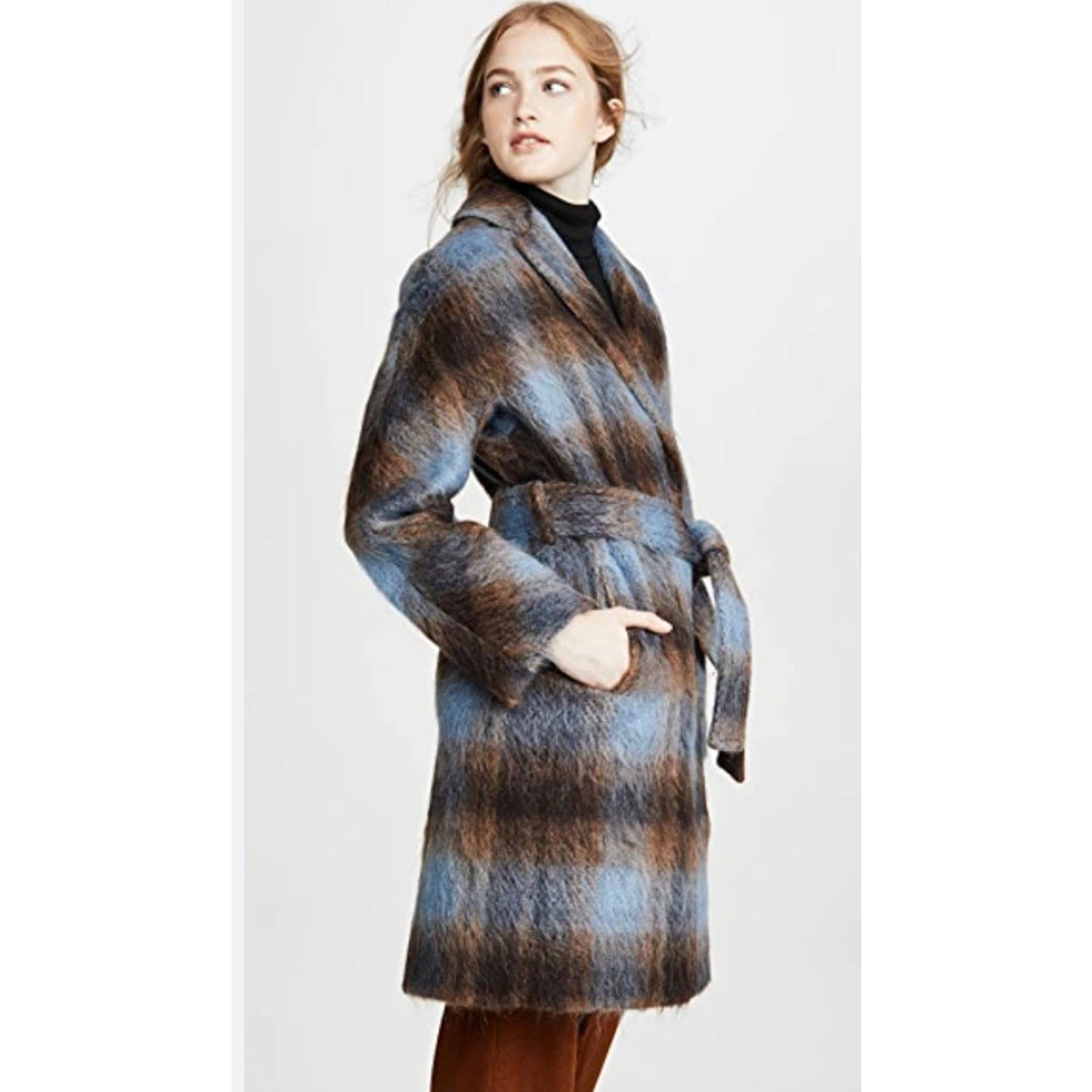 Vince NY Revolve Mohair Alpaca Wool Blend Plaid Belted Coat XS New - Premium from Vince - Just $499.0! Shop now at Finds For You
