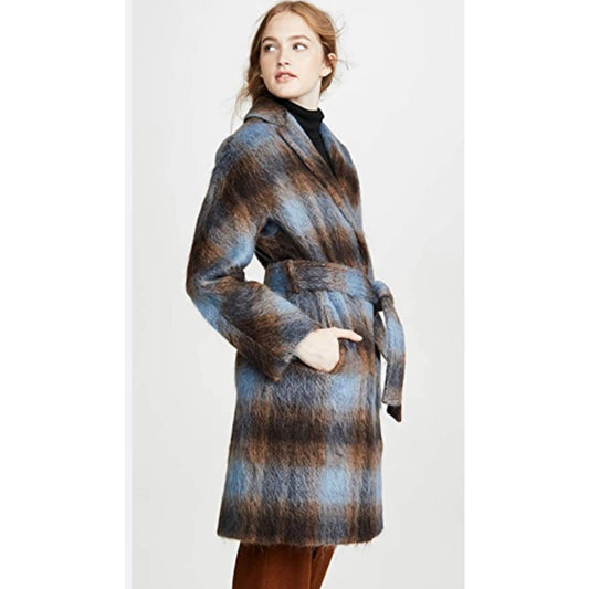 Vince NY Revolve Mohair Alpaca Wool Blend Plaid Belted Coat XS New - Premium  from Vince - Just $499.0! Shop now at Finds For You