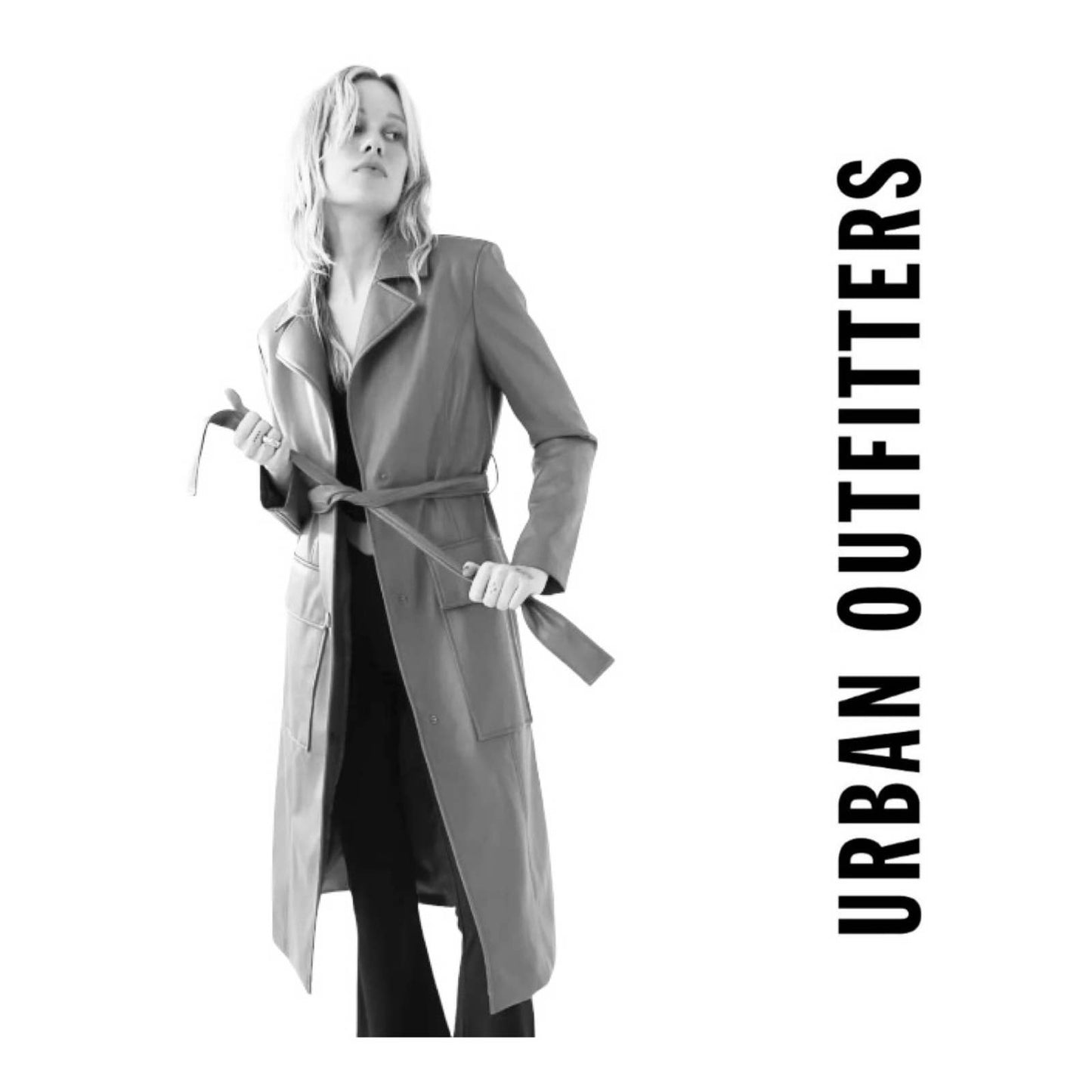 Urban Outfitters Ryan Faux Leather Trench Coat Off White Size M New - Premium from Urban Outfitters - Just $129.0! Shop now at Finds For You