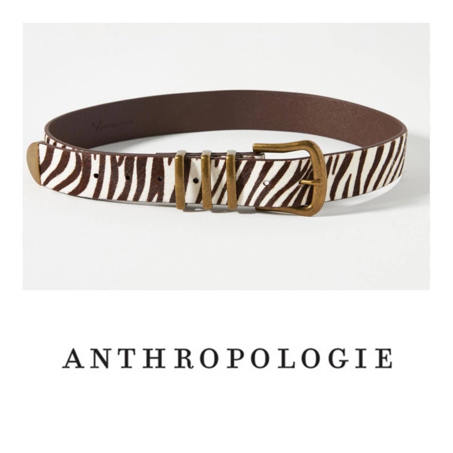 Anthropologie Western Calf Hair Zebra Print Belt Size Small New - Premium from Anthropologie - Just $68.0! Shop now at Finds For You