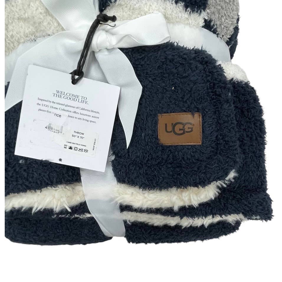 UGG Ana Striped Sherpa Fleece Eyelash Throw Blanket 50 x 70 New - Premium from UGG Australia - Just $85.00! Shop now at Finds For You