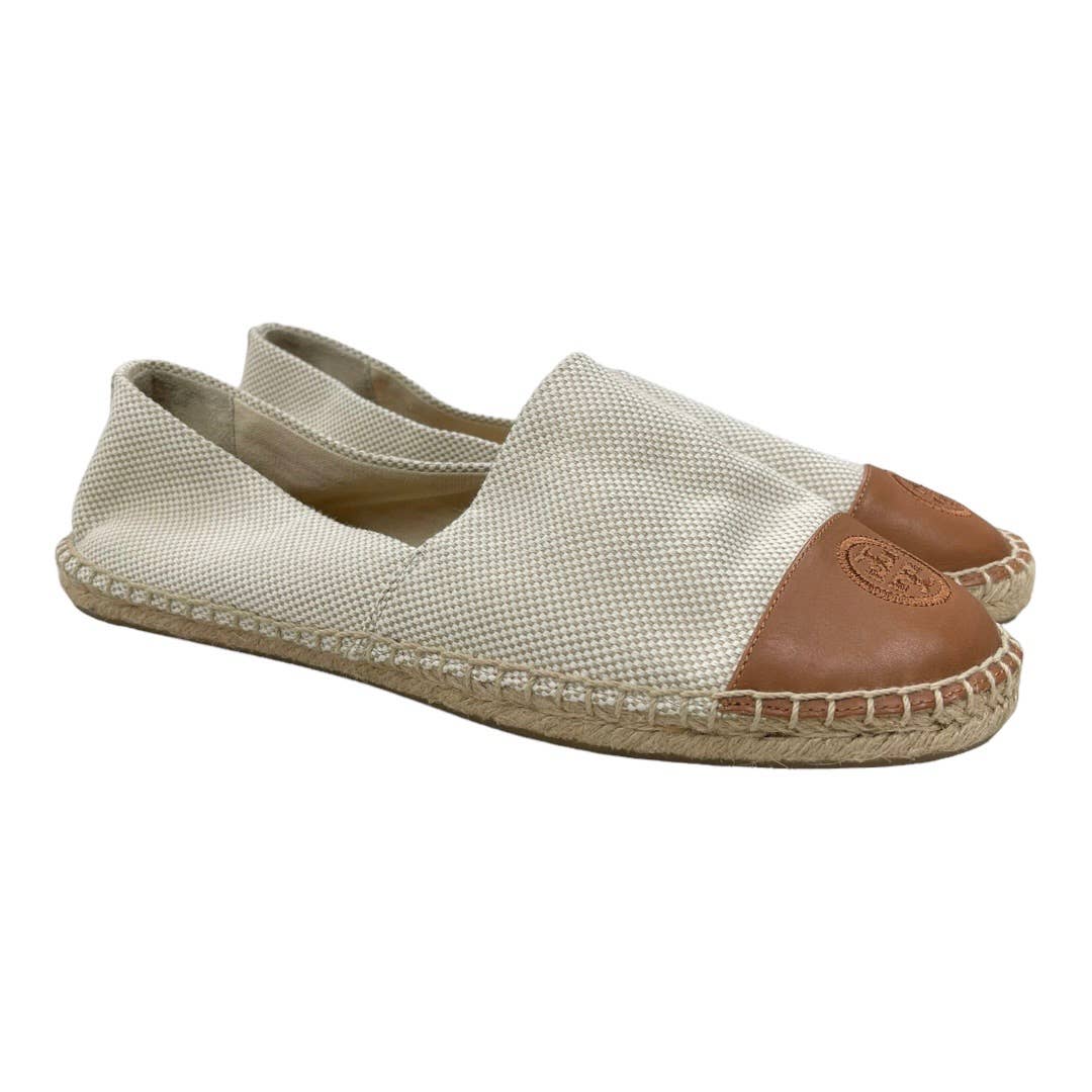 Tory Burch Colorblock Woven Canvas Leather Espadrilles Flats Shoes Size 11 - Premium from Tory Burch - Just $135.0! Shop now at Finds For You