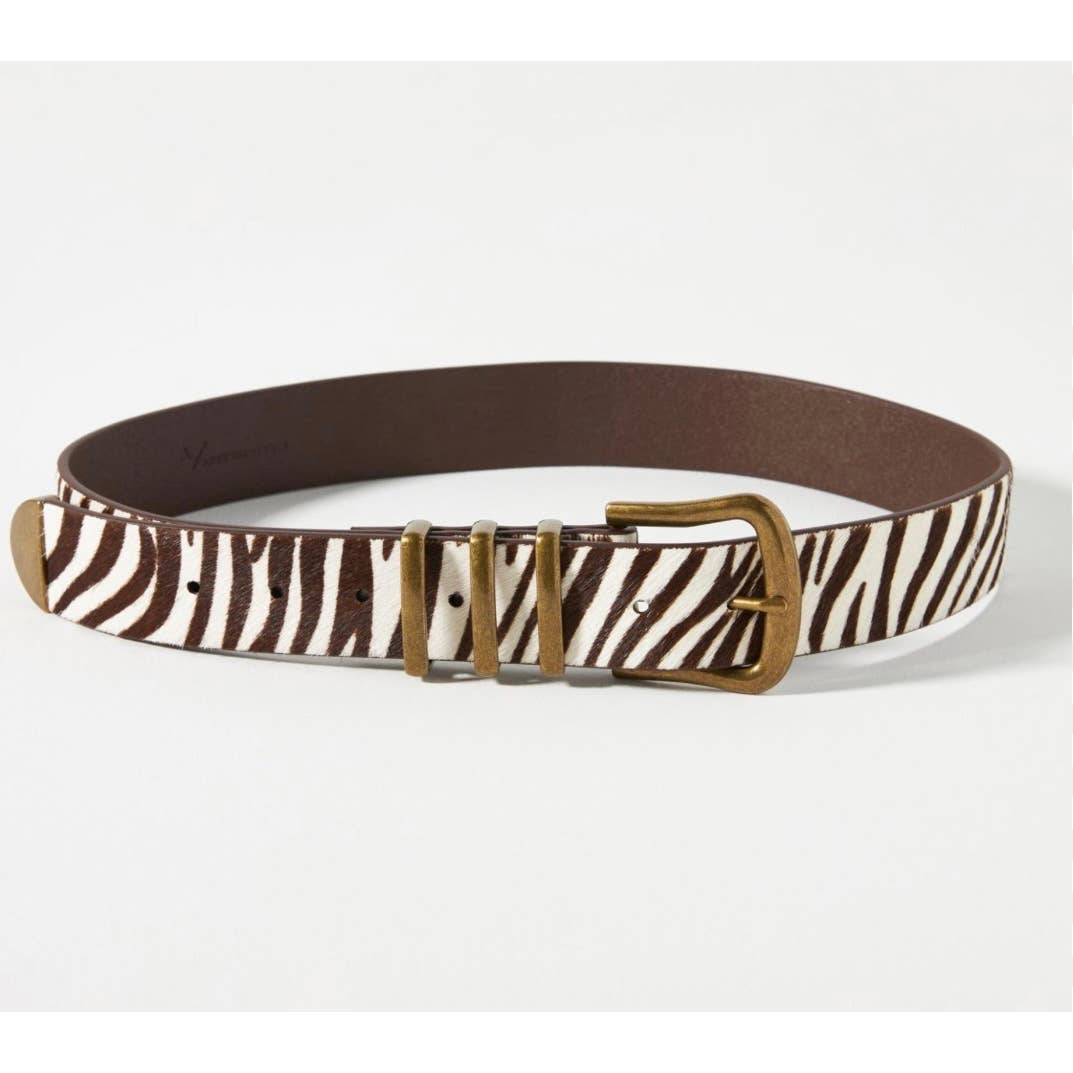 Anthropologie Western Calf Hair Zebra Print Belt Size Small New - Premium from Anthropologie - Just $68.0! Shop now at Finds For You