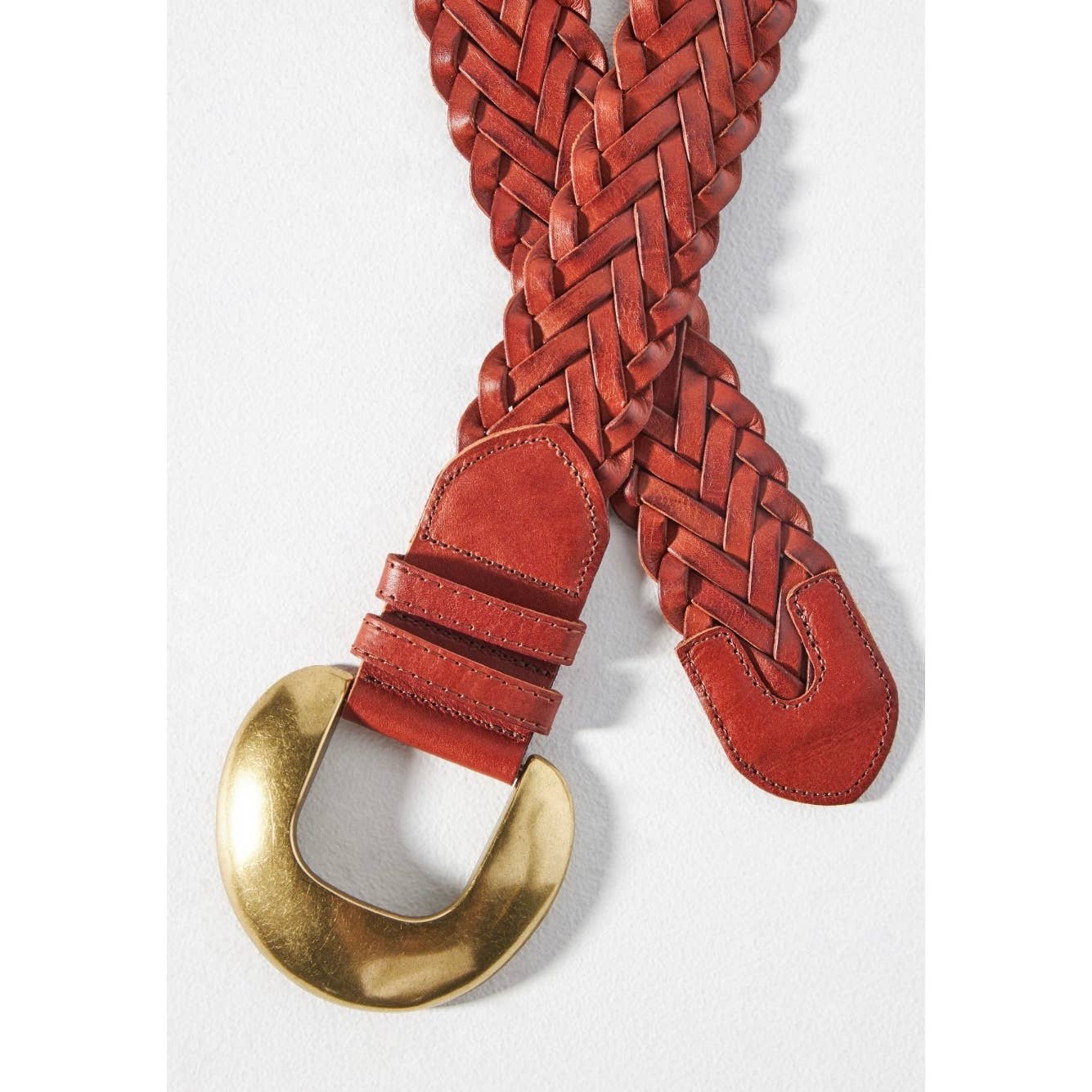 Anthropologie Cognac Woven Waist Leather Belt Size Small New - Premium from Anthropologie - Just $79.0! Shop now at Finds For You