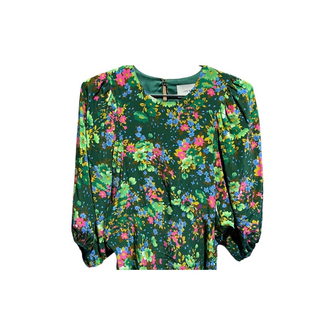 Les Reveries Floral Print Silk Crepe de Chine Midi Dress Size 10 - Premium from Les Reveries - Just $359.00! Shop now at Finds For You