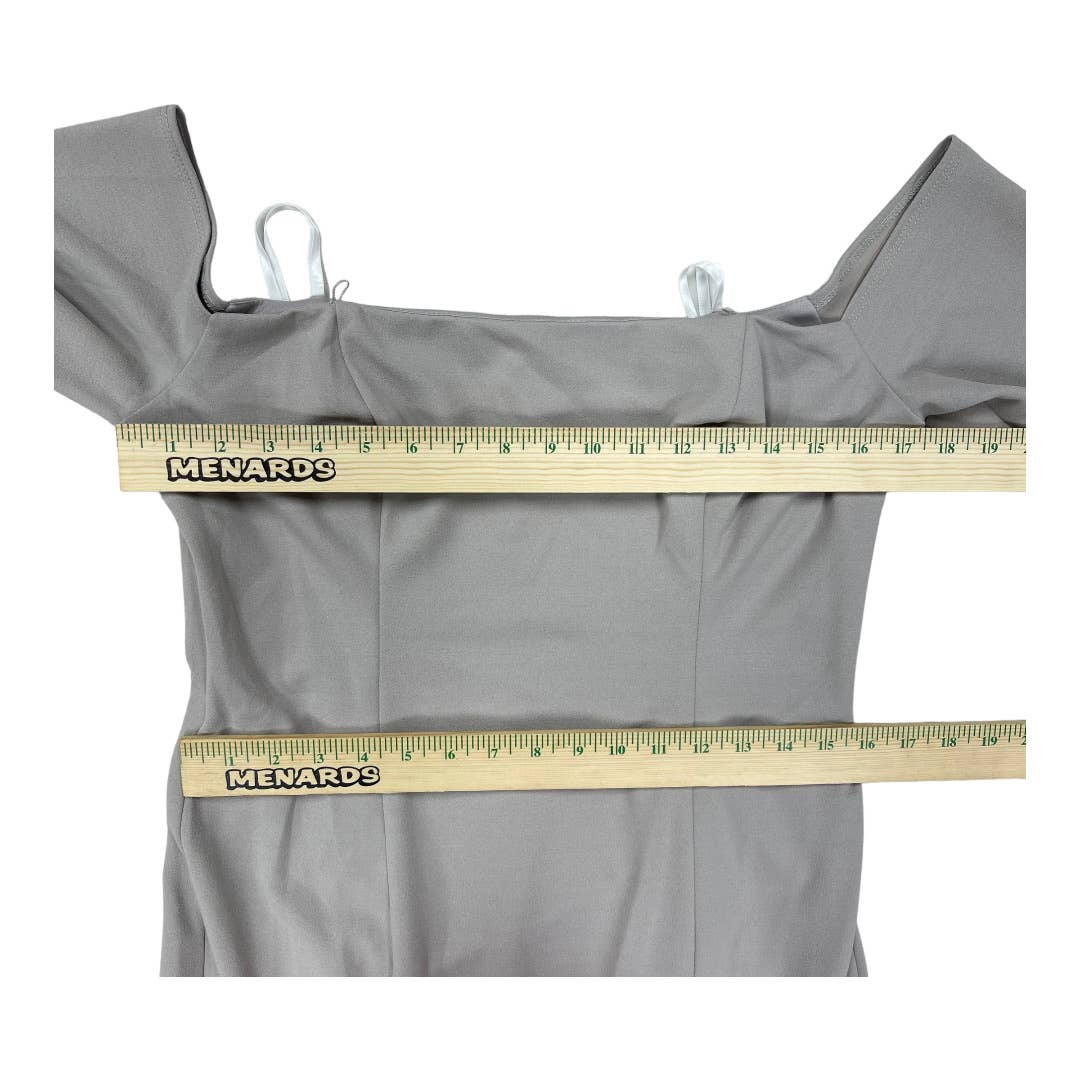 Katie May Revolve Brentwood Off The Shoulder Long Dress Gown Size 14 Gray Taupe New - Premium from Katie May - Just $139.0! Shop now at Finds For You