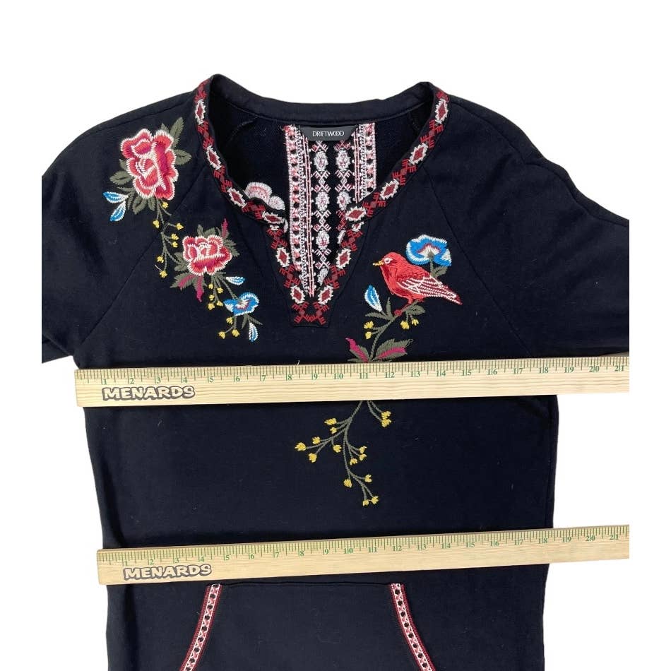 Driftwood Matea Embroidered Dress Tunic Size M Black - Premium from Driftwood - Just $79.0! Shop now at Finds For You