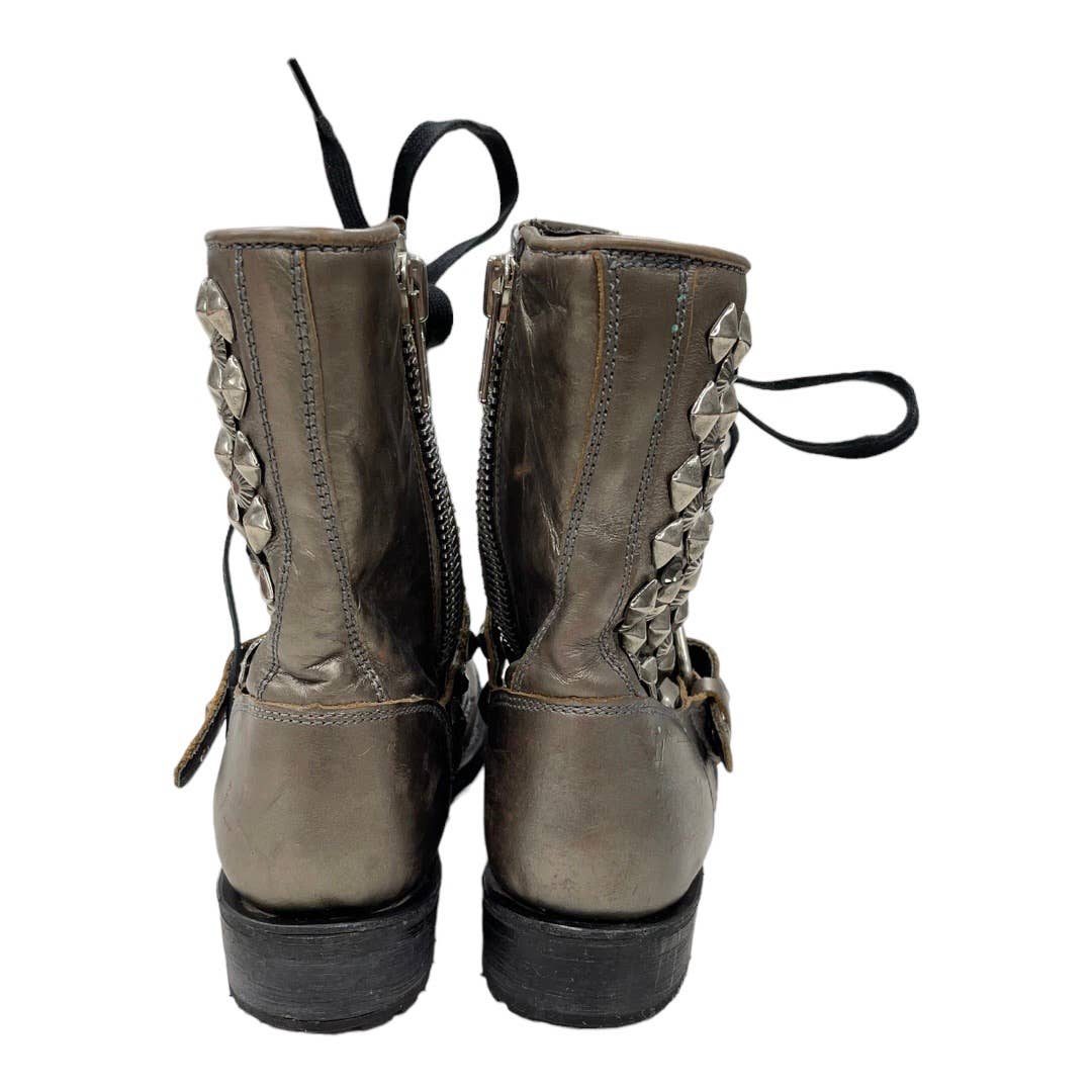 ASH Metallic Ryanna Metallic Studded Biker Boots Booties Size 39 9 $385 - Premium from Ash - Just $165.0! Shop now at Finds For You