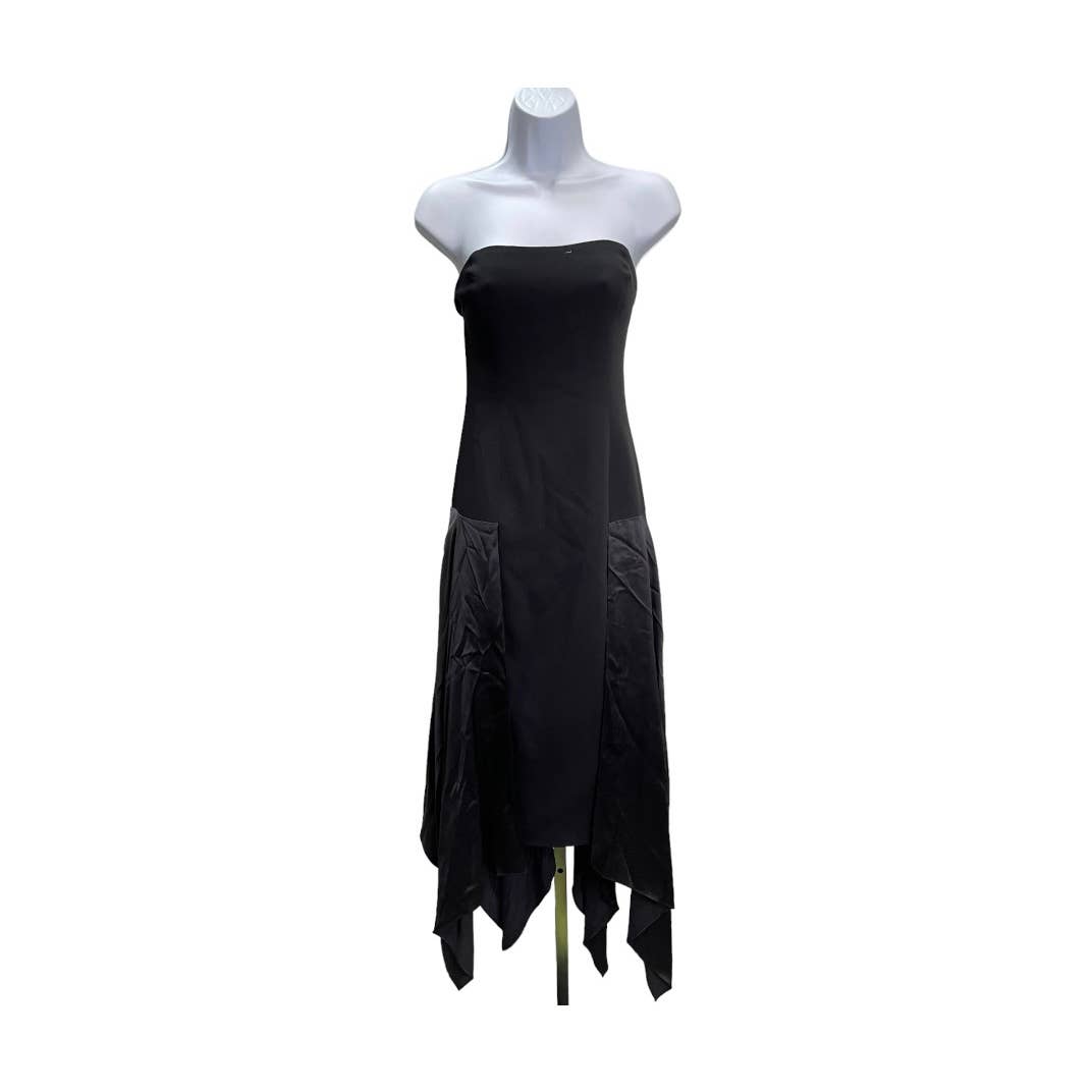 Cinq A Sept Elsa Strapless LBD Hankerchief Hem Size 6 Black New - Premium from cinq a sept - Just $159.0! Shop now at Finds For You