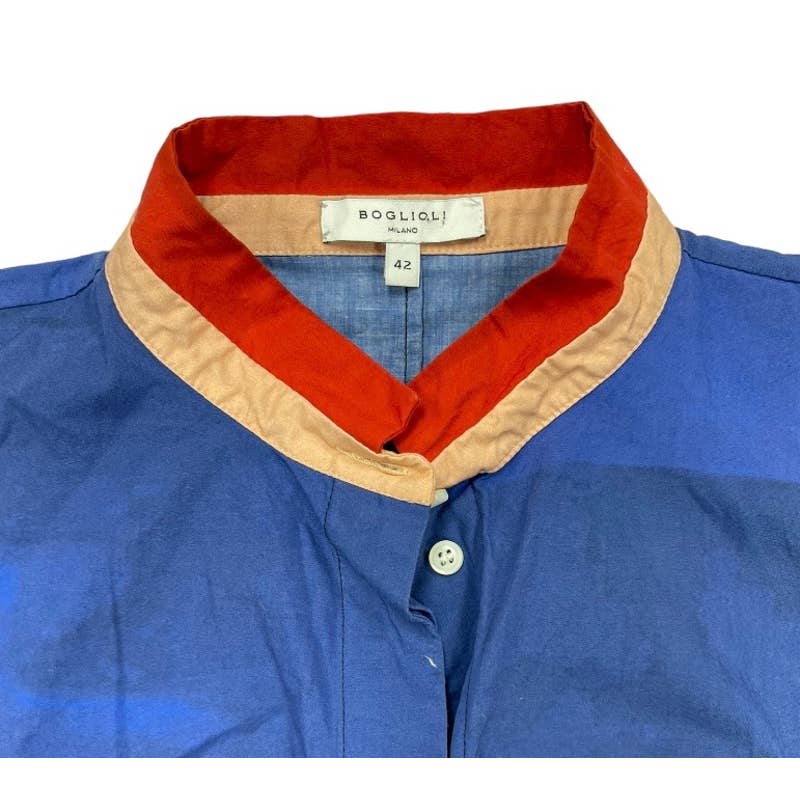 Boglioli Milan Colorful Abrstact Button Front Dress Sz 42 Made in Italy - Premium from Boglioli - Just $249.0! Shop now at Finds For You