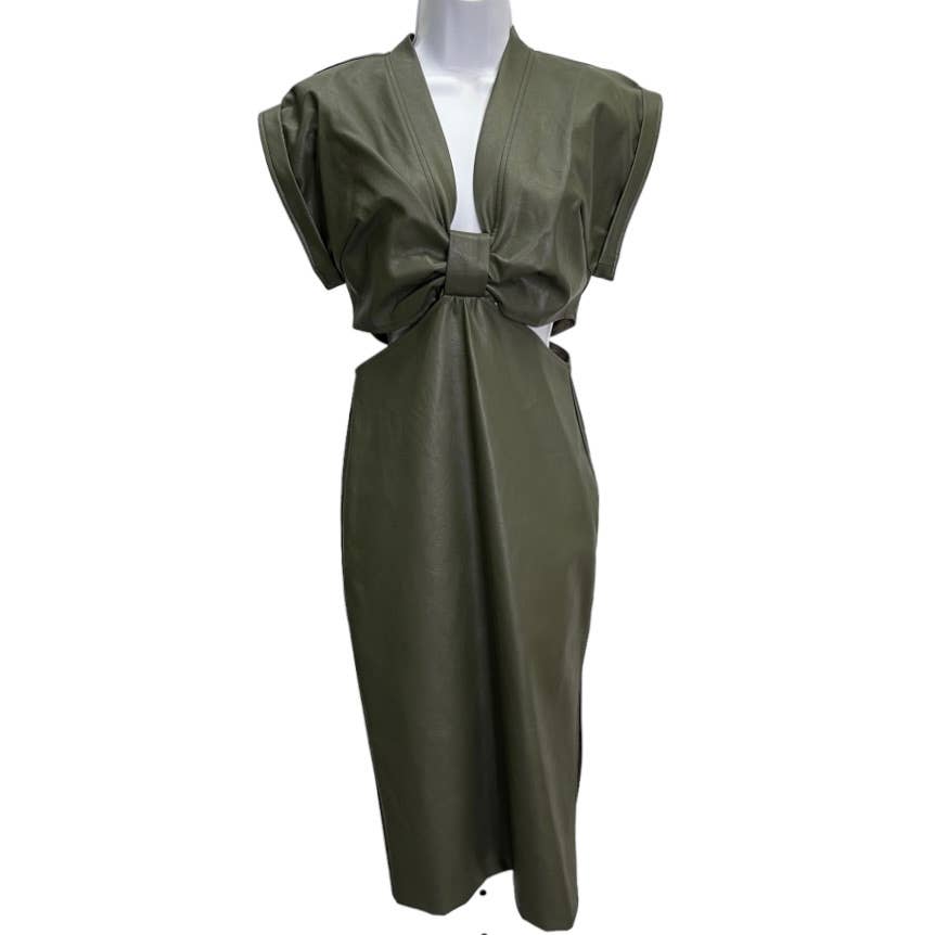 Anthropologie Eva Franco Vegan Cut Out Midi Dress Size 4 Green - Premium from Anthropologie - Just $99.0! Shop now at Finds For You