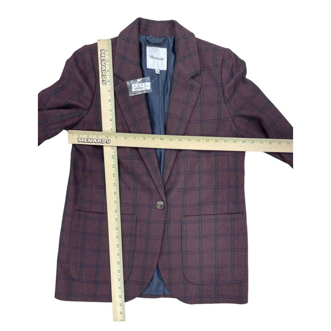 Madewell Larsen Blazer Jacket in Windowpane Patch Pockets Size M - Premium from Madewell - Just $139.0! Shop now at Finds For You