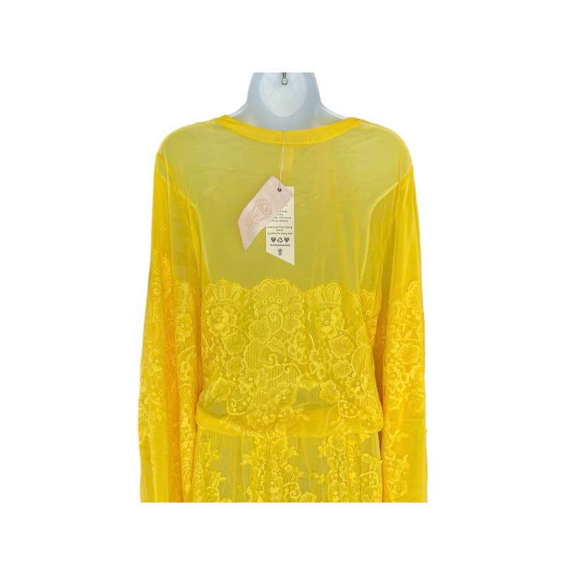 We are HAH Royal HAHness Lace Maxi Dress Balloon Sleeve Festival M/L Yellow New - Premium from We are HAH - Just $149.0! Shop now at Finds For You
